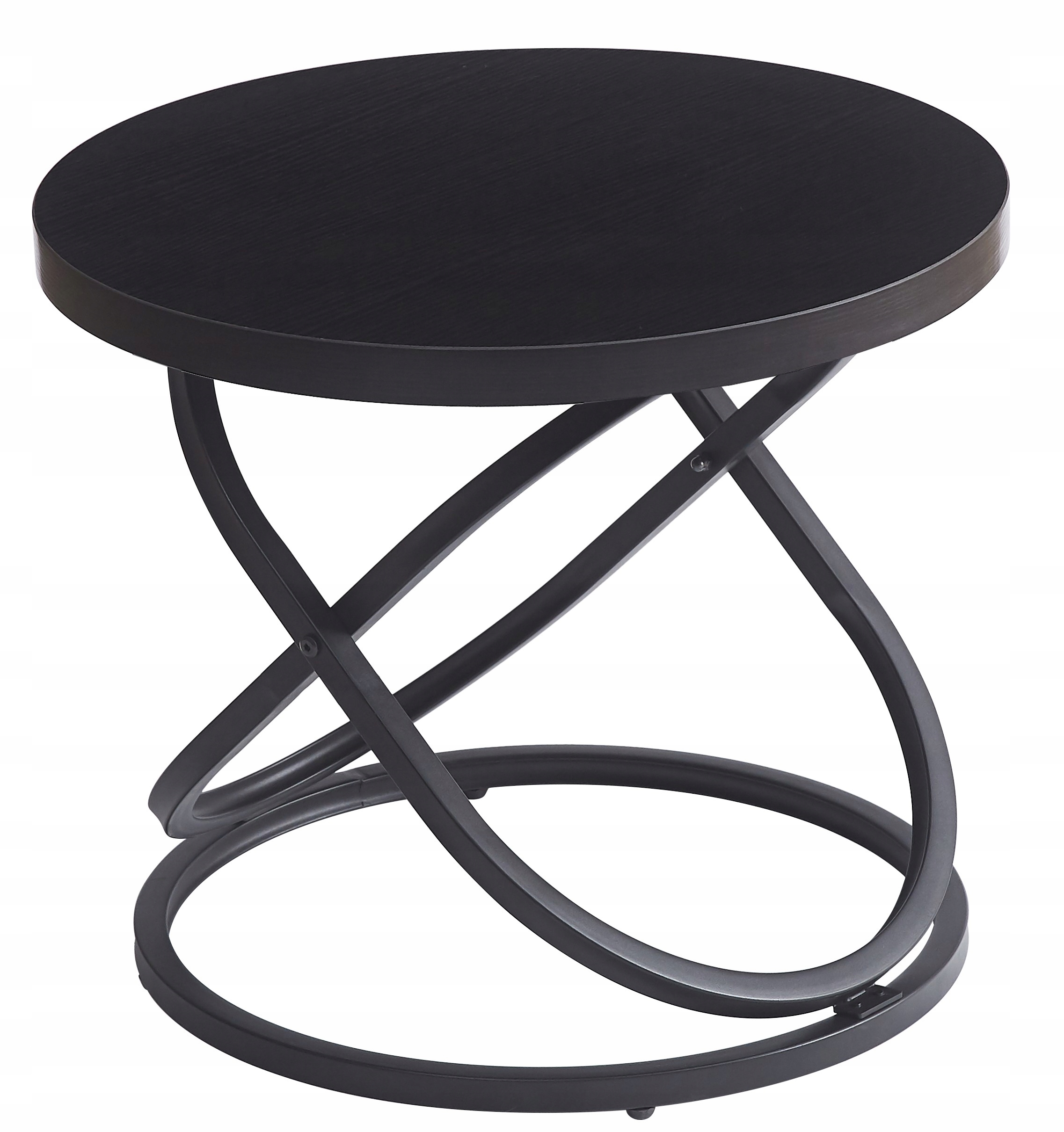 Kávový Stolek Kulatý Moderní Galaxy Max 60 cm Lavička Černá