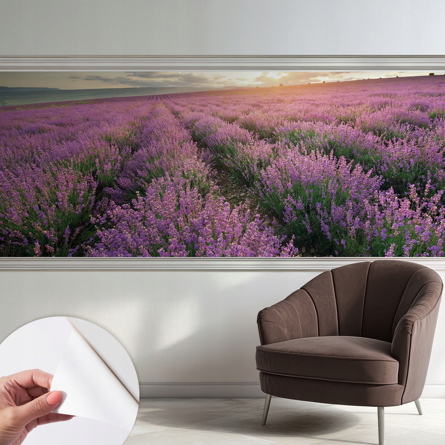 Dekorativní tapeta Samolepicí Módní vzory Levandulová pole 250 x 104 cm