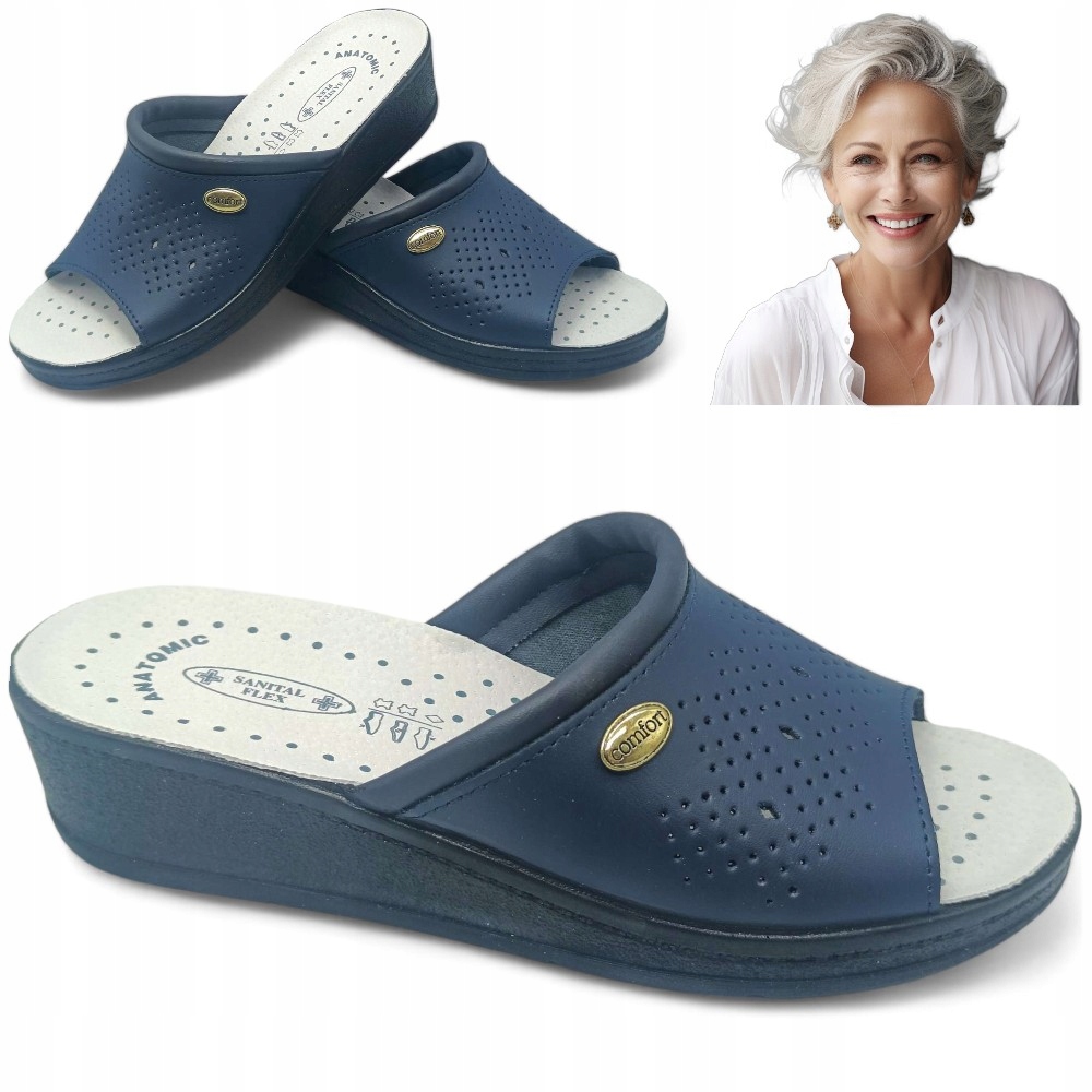 Nazouváky 39 Zdravotní kožené zdravotní profilované Námořnická Modrá