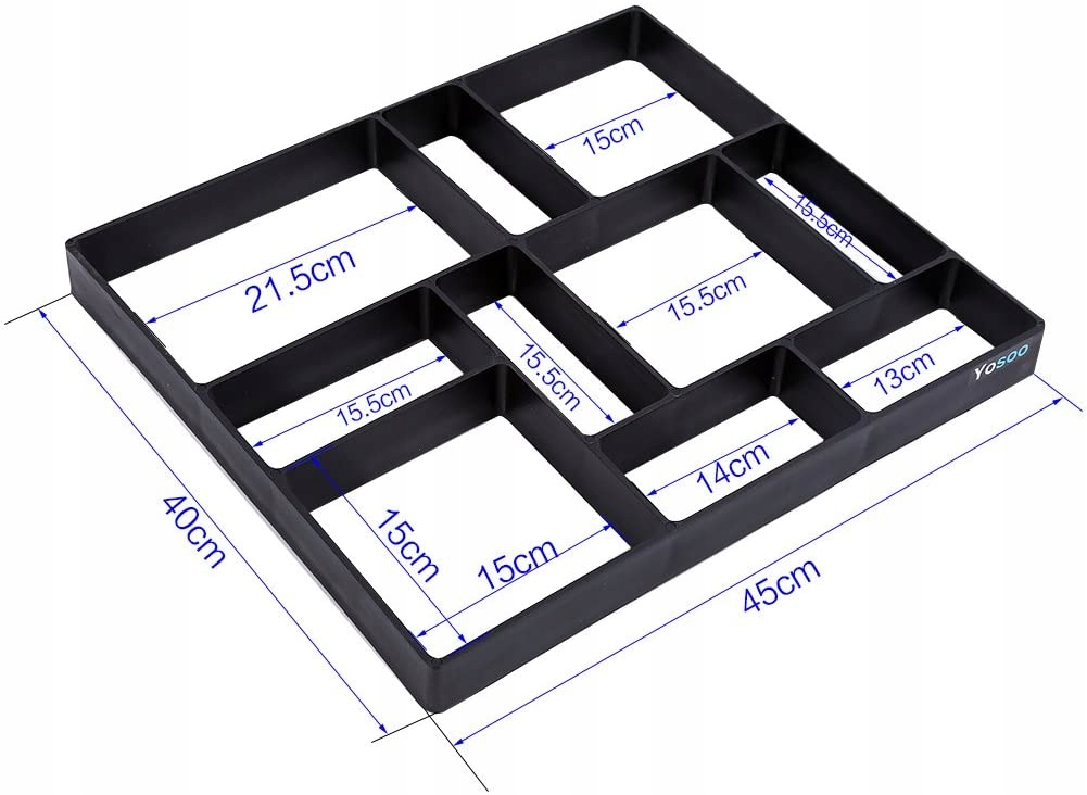 FORMA DO KAMIENIA KOSTKI BRUKOWEJ BETONU ŚCIEŻKA CHODNIK SOLIDNA 45x40 Kształt prostokątna