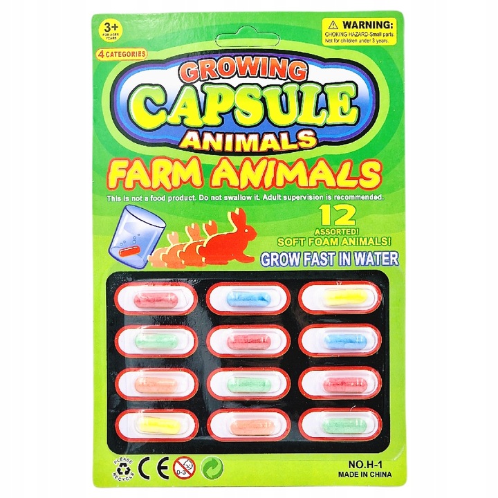 MAGICZNE KAPSUŁKI ZWIERZĄTKA ROSNĄCE W WODZIE 12sz