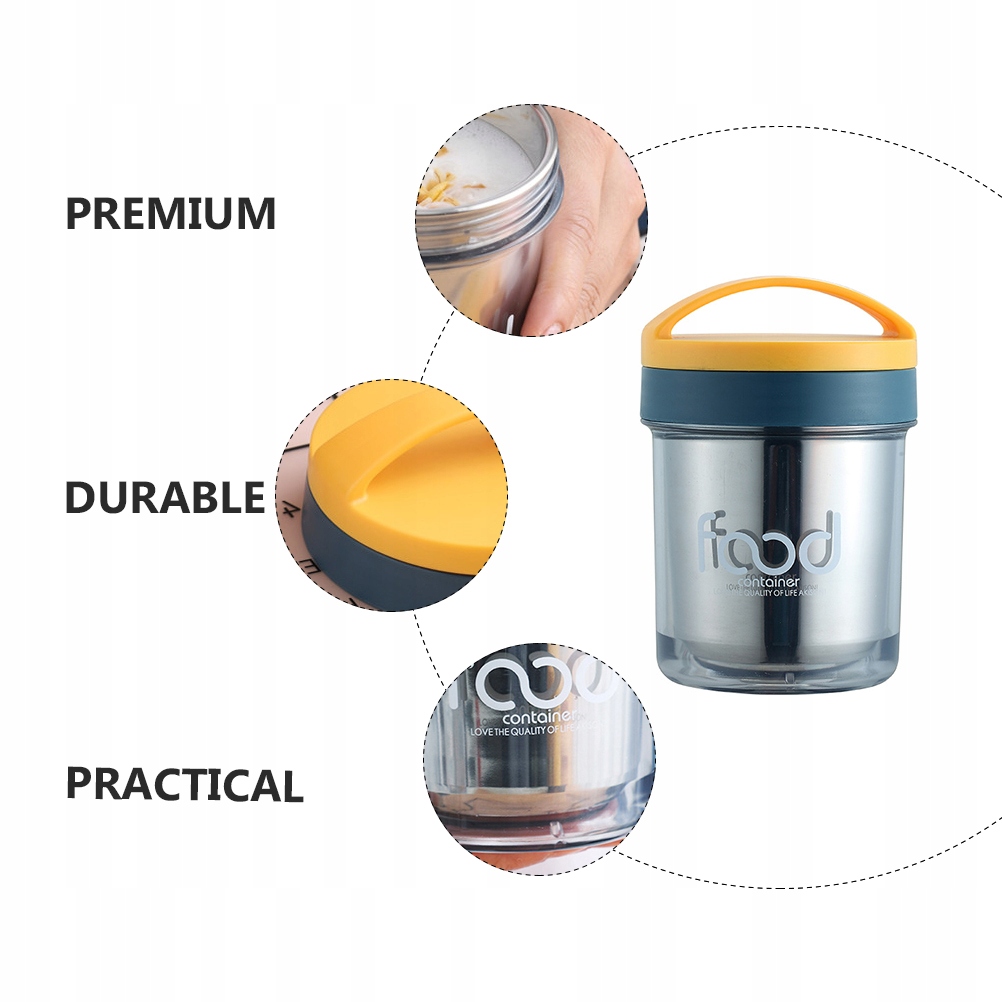 Małe pojemniki na żywność Kubek na zupę Termos na gorące jedzenie Model SSF_IS33883BL