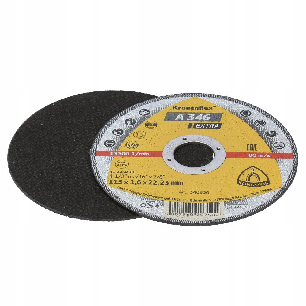 

Tarcza do cięcia metalu 115 x 1,5 x 22,2 Klingspor
