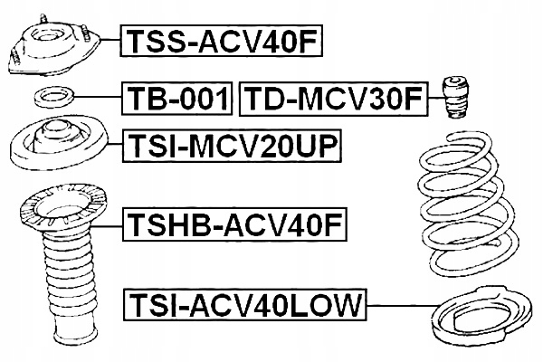 FEBEST WKŁADKA SPRĘŻYNY DOLNA TOYOTA CAMRY JPP ACV30 MCV3 Producent części Febest