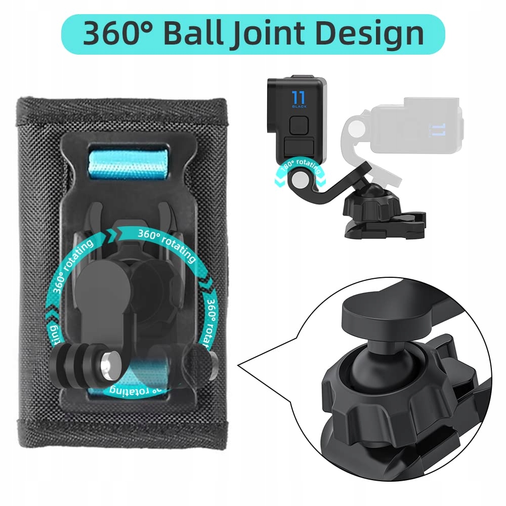 SUREWO Plecakowy Uchwyt Na Ramię Do GoPro Hero DJI Osmo i Kamer Sportowych — miniatura 2