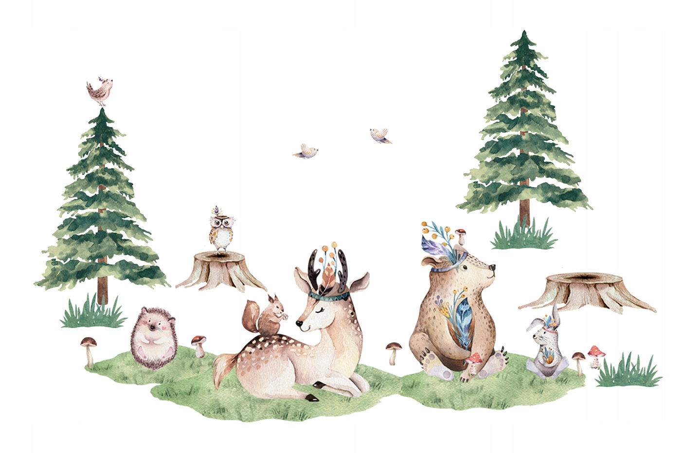 

Naklejka ścienna dla dzieci Zwierzęta Leśne XXL