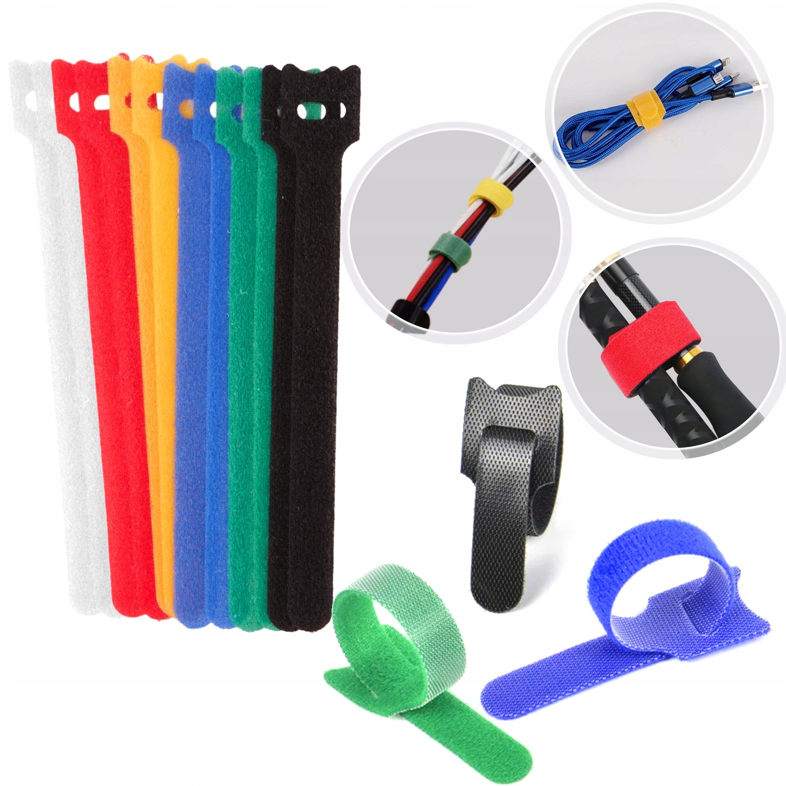 Opaska rzep organizer do kabli 150mmx12mm 12szt. G01401 Geko