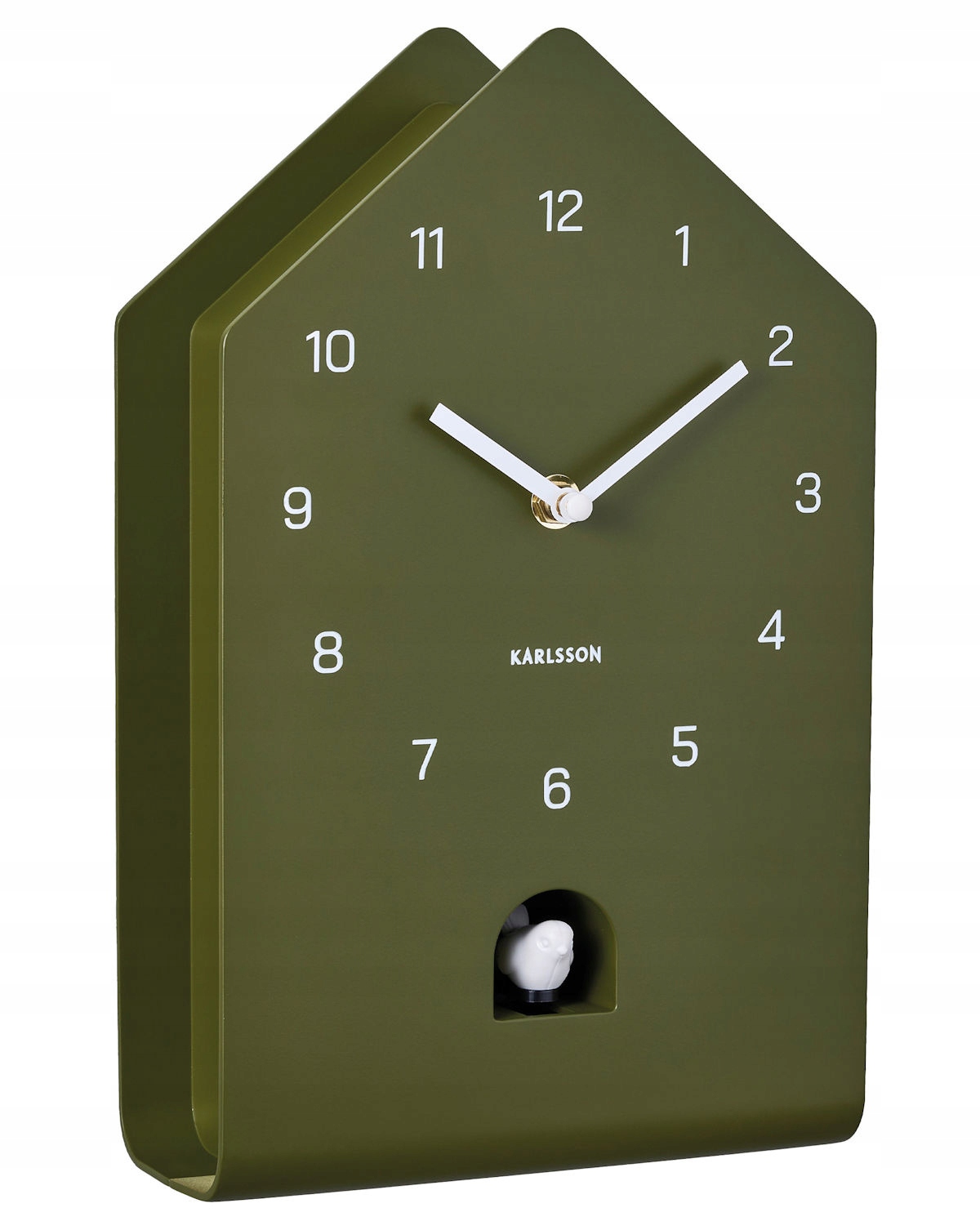 Zelený Klasický Moderný Tichý Hodinový Strojček S Kukučkou Karlsson KA6076 Gr