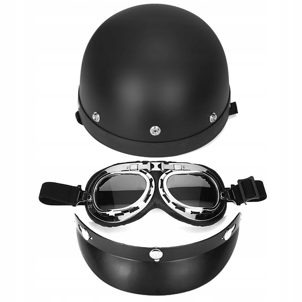 KASK MOTOCYKLOWY DOROSŁYCH PÓŁOTWARTY KASK MOTOCYKLOWY Z GOGLAMI OCHRONNYMI Model Kask Motocyklowy