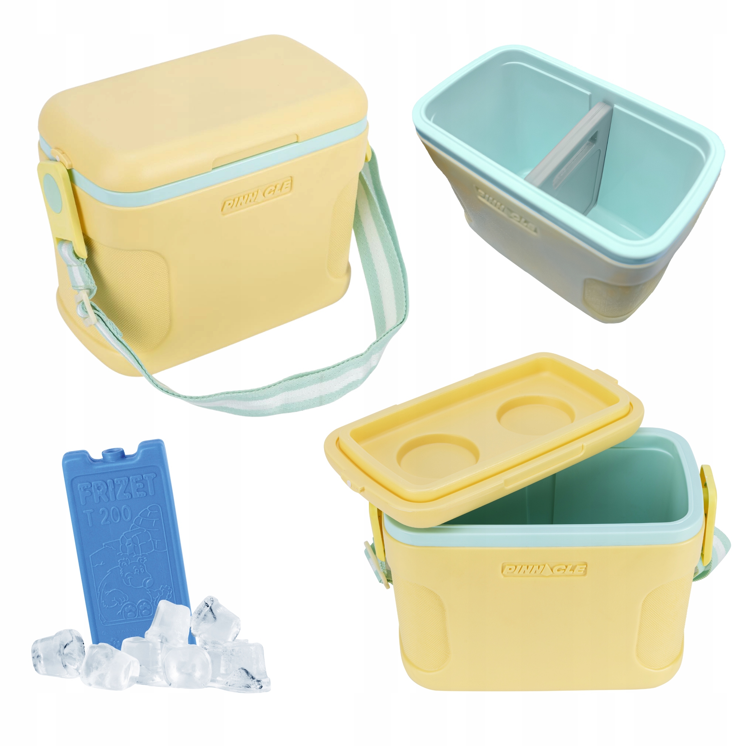 Turistická lednička přes rameno žlutá Pinnacle s páskem 8L chladicí vložky