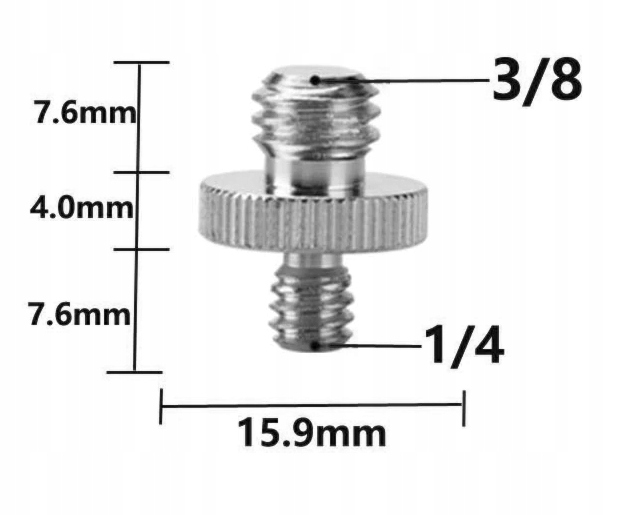 ADAPTER REDUKCJA ŚRUBA z 1/4 " na 3/8 " Kod producenta asr57