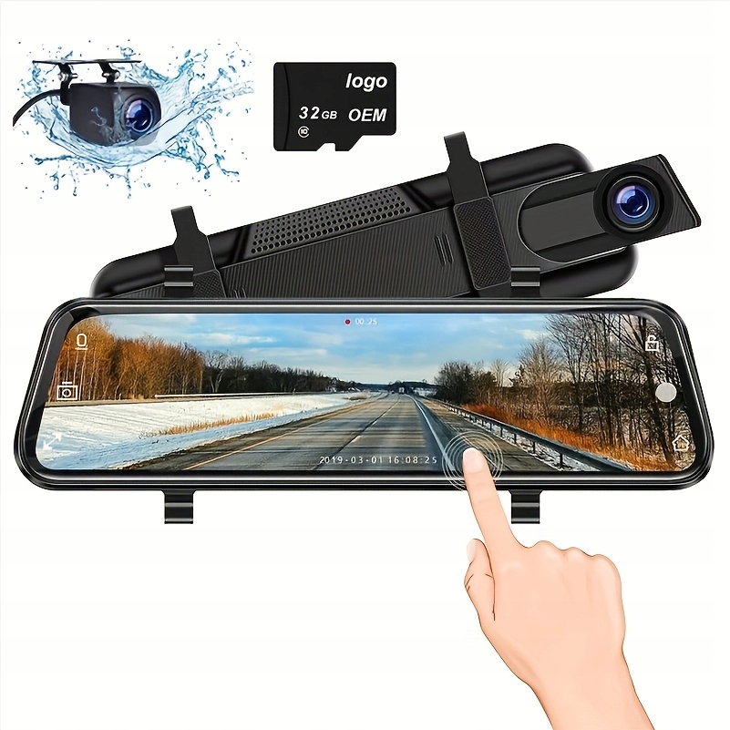 24H Surveillance Dash Cam: 10'' Car DVR with 1440P Video Recording & Dual