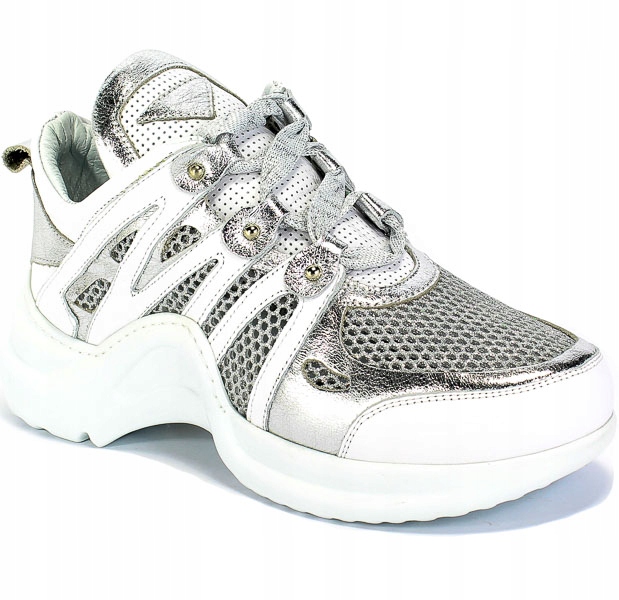 Półbuty Letnie Toscanio Lp 583 Lcse Srebrny Skóra