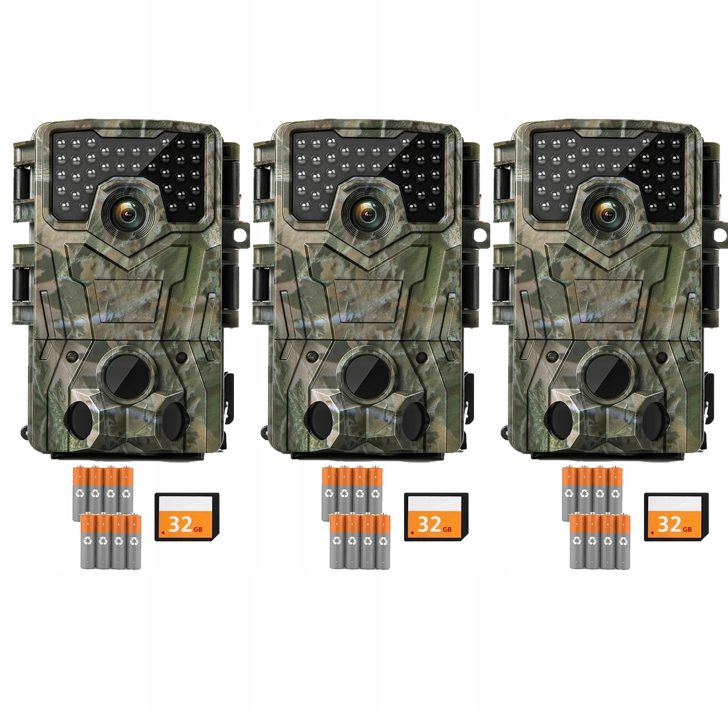 3x Kamera Trail Ir 850nm Kamera Pro Lesní Rybolov s 32G kartou a bateriemi