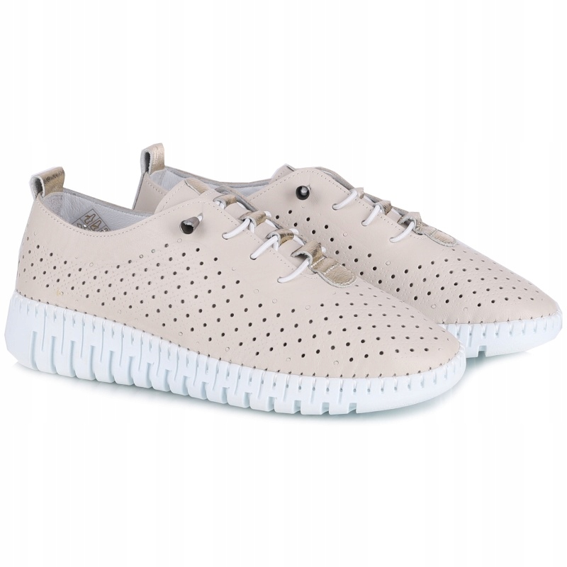 Dámské ažurové polobotky Bombonella 1T 796 02 Beige-gold Kůže Vel. 36