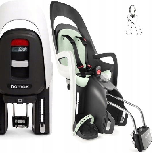 Hamax Fotelik rowerowy Caress (rama) regulacja opacia 22 kg White & Mint