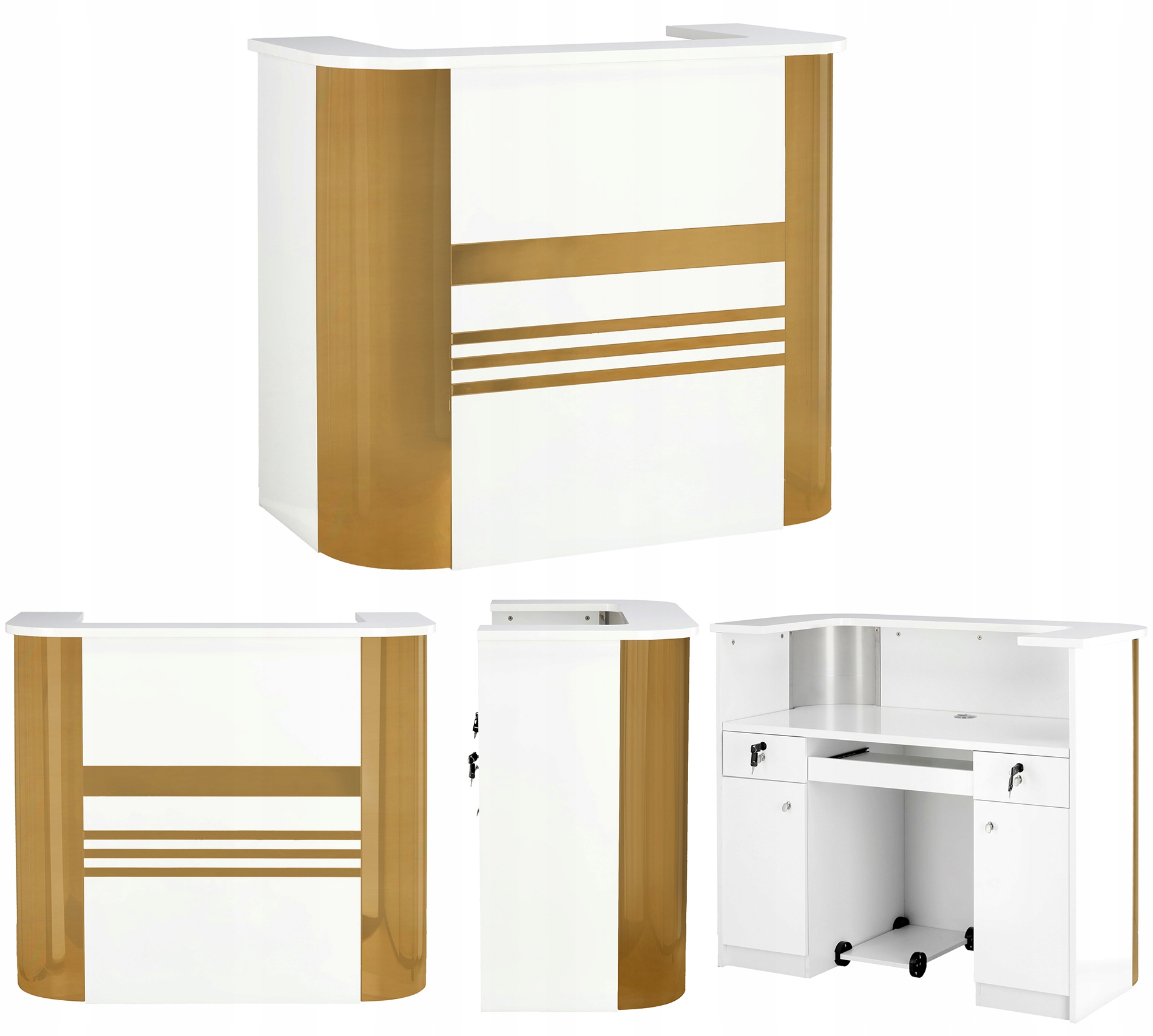 Lakovaná kadeřnická recepce Lexa 120 cm kosmetická do Spa salonu