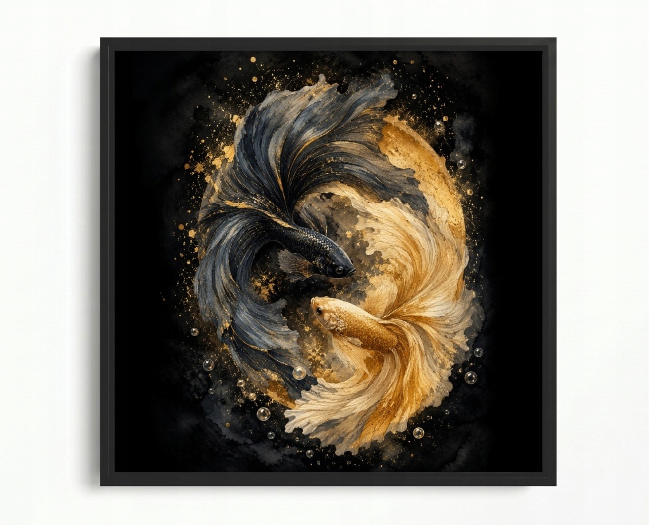 Obraz Rám Americký Box Harmonie Yin Yang Rovnováha Ryba Glamour 60x60