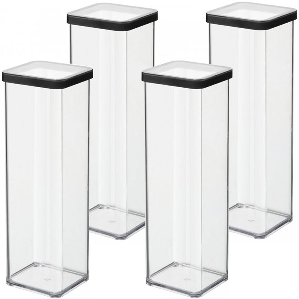 

Rotho Zestaw 4 Pojemników Na Żywność 2L Czarne