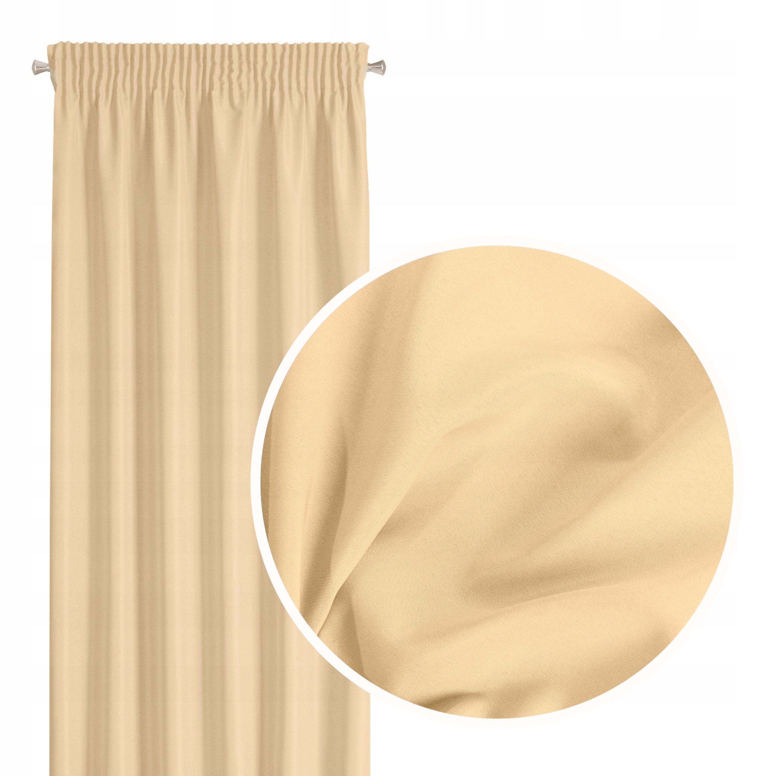 

Beżowe zasłony Klasyczny Kolor delikatny żabki