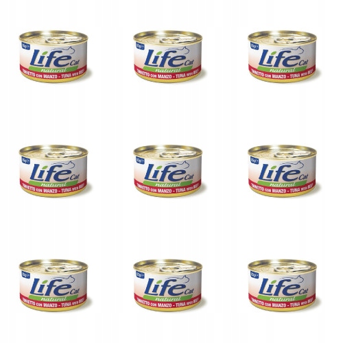 Levně Life Cat Plechovka 85g Tuňák Hovězí 9ks