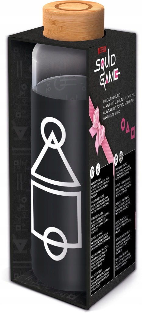 Squid Games skleněná láhev s návlekem 585 ml