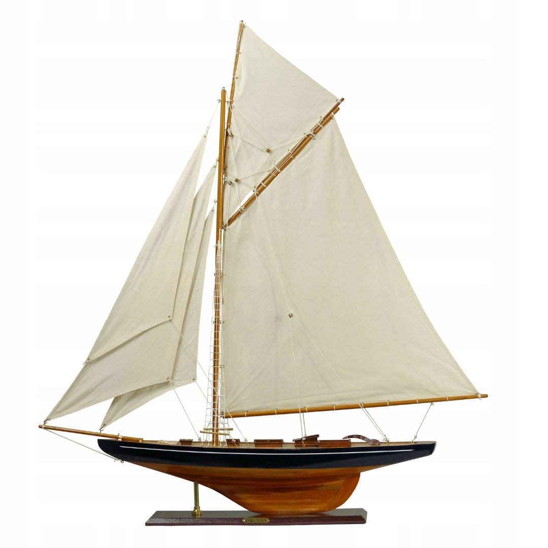 Duży Model Jachtu Columbia Wysokość 104cm Model Żaglowca Dekoracja