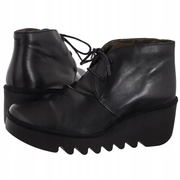 Dámské Kožené Boty Kotníkové Boty Fly London Brak Dublin P501593003 Černé