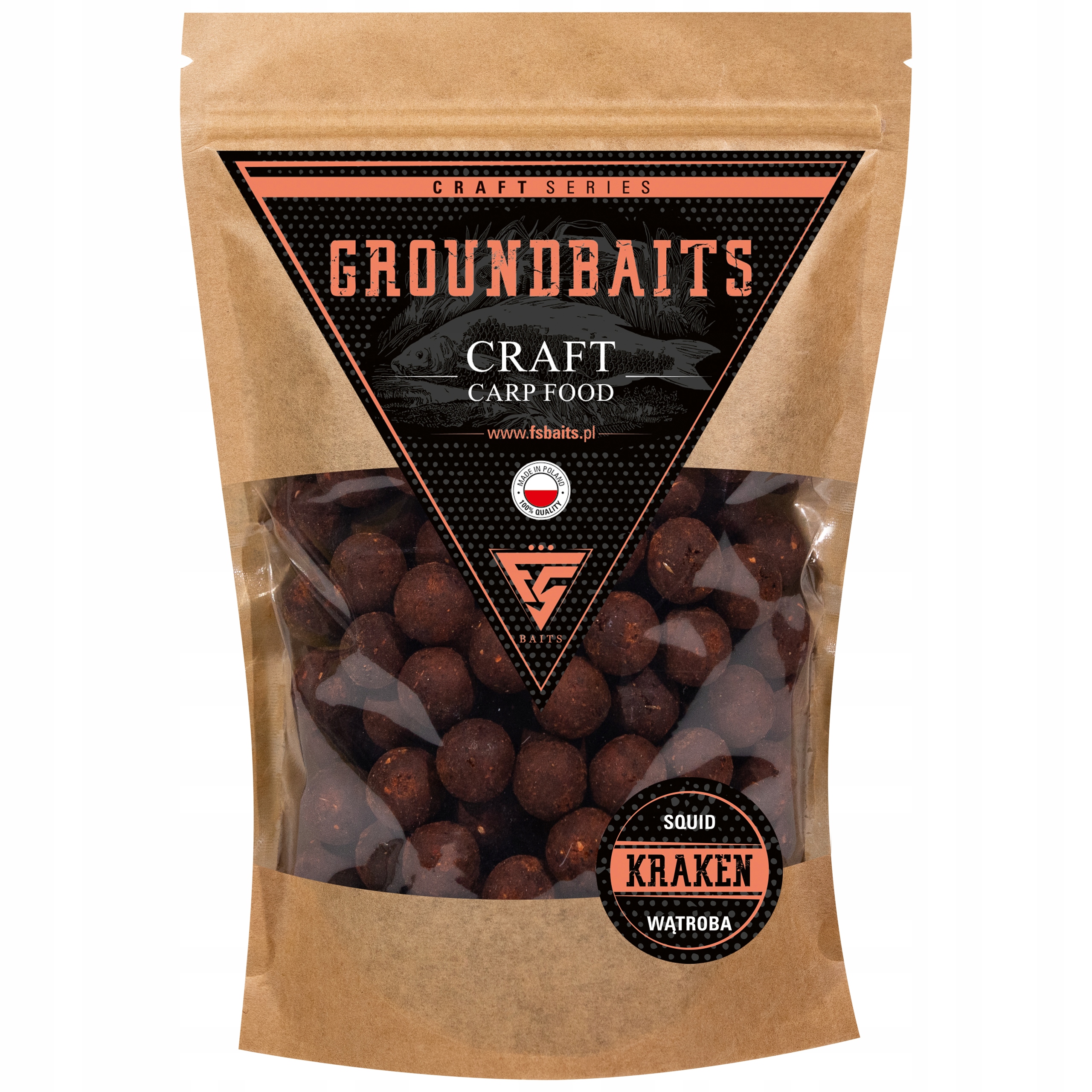 Fs Baits Groundbaits Kraken (Wątroba & Squid) Kulki Zanętowe 1 kg 20 mm