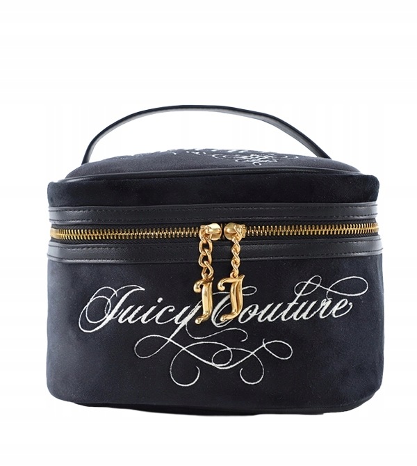 Juicy Couture Taylor kosmetyczka kuferek czarny welurowy na kosmetyki