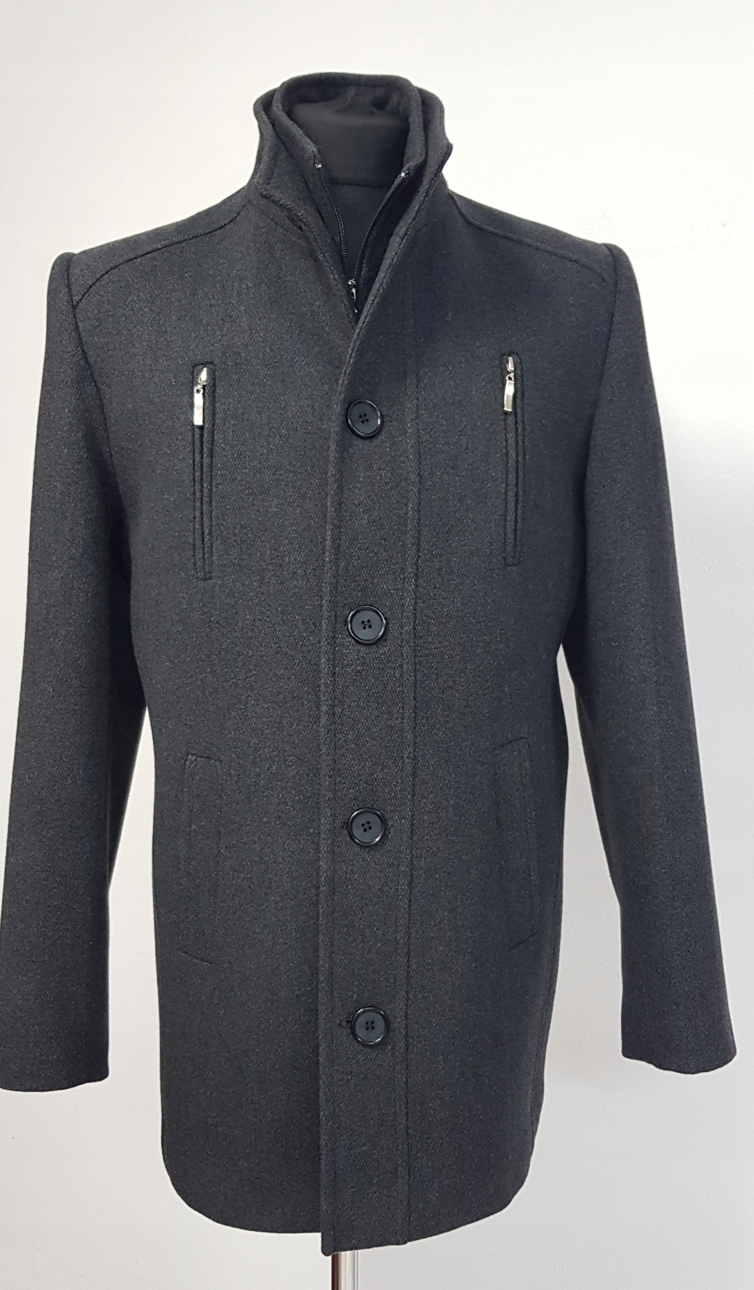 おじさん Zimowy płaszcz kurtka męska popiel flausz wełna 58 • Opinie - Allegro