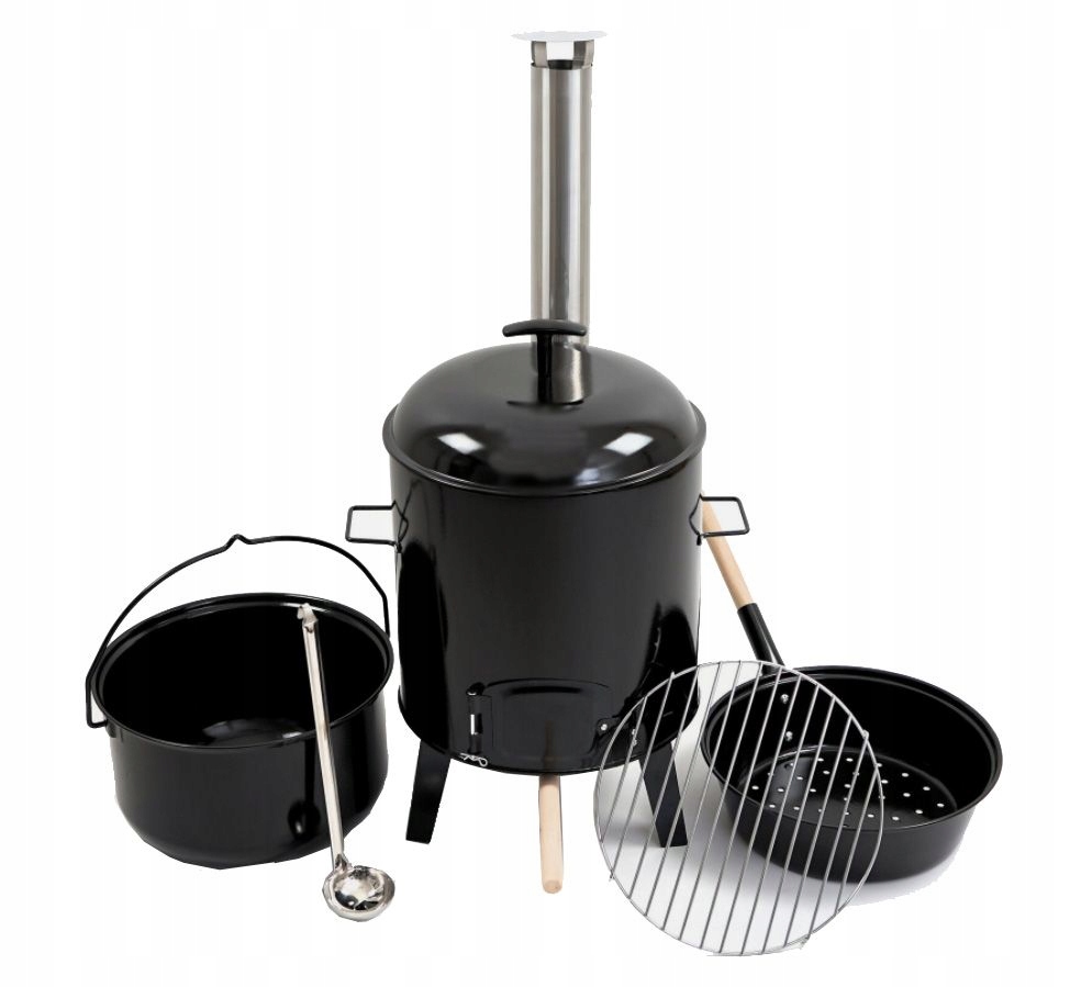 Dekraft KAJT24 Kociołek Myśliwski z Paleniskiem Garnek 14L Polowa Kuchnia