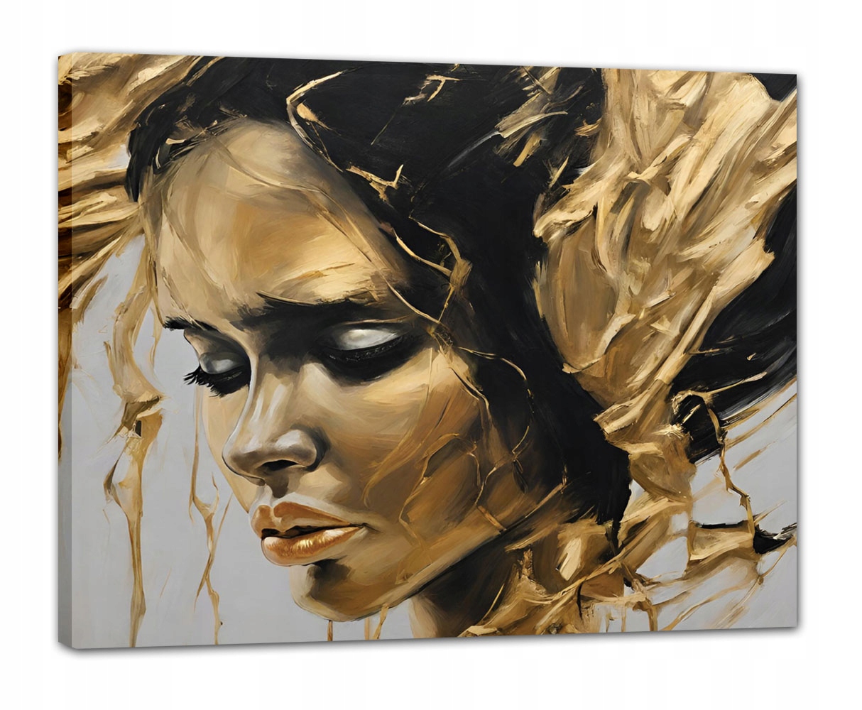 Zlatý Obraz Žena Tvář Zlaté Mazaje 120x80