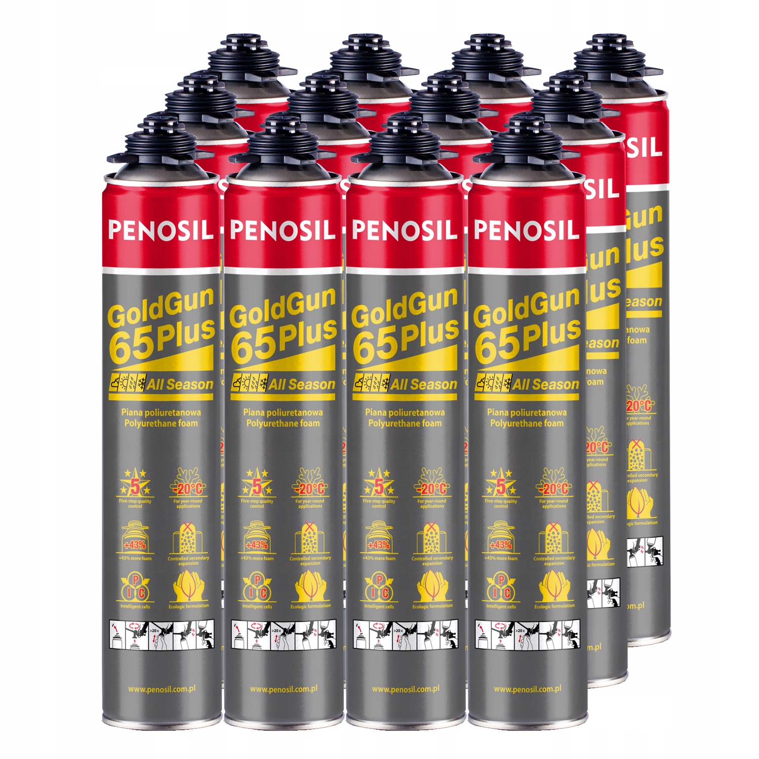 12 x Pena Max výkonná Gold Gun 65 Plus Penosil od -20'C