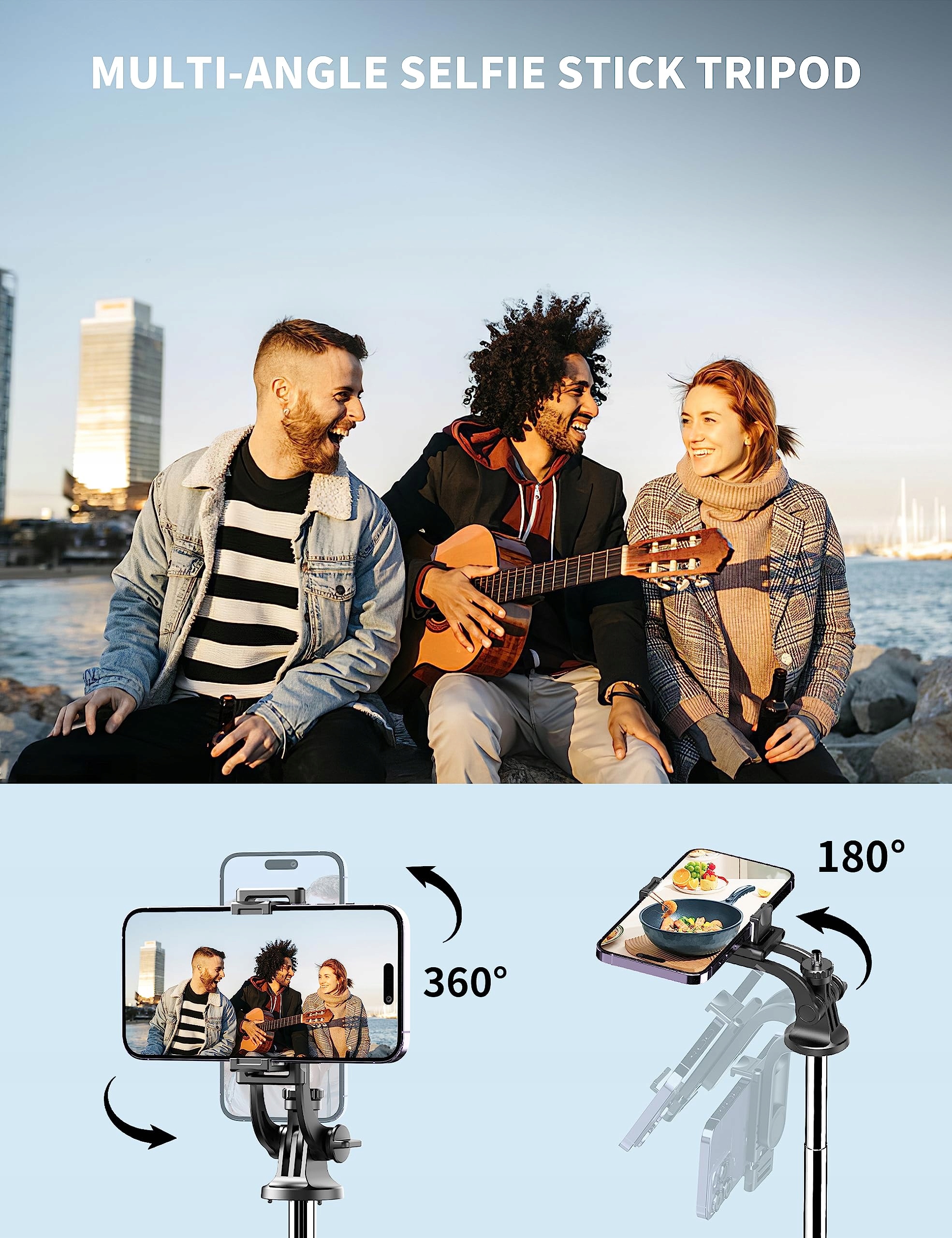 Selfie Stick z Pilotem do Smartfonów i Kamer — miniatura 6