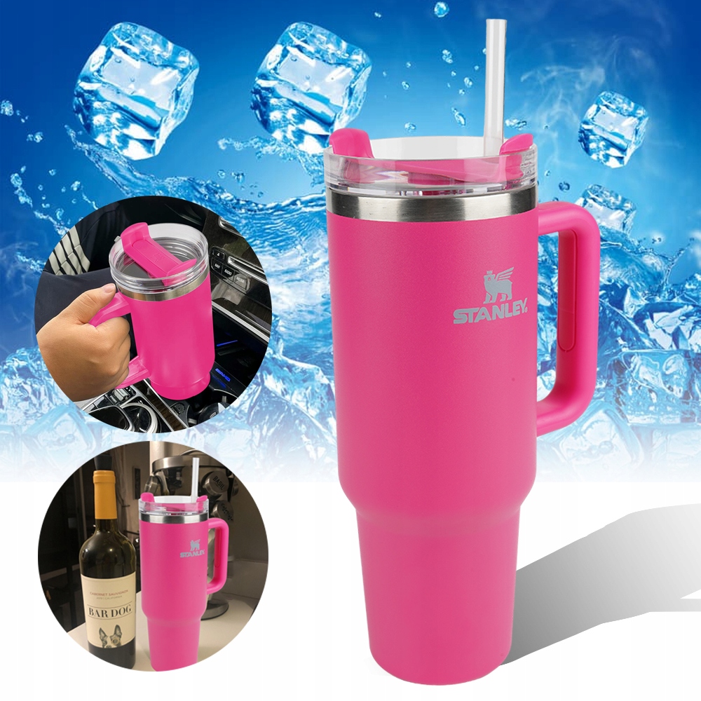 STAL NIERDZEWNA KUBEK TERMICZNY NA WODĘ STANLEY ICEFLOW ZE SŁOMĄ 40OZ Model TERMOS NA KAWĘ
