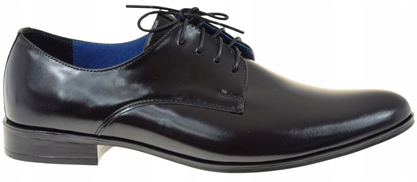 Elegantní pánské kožené polobotky Zadora 555 černé polská kvalita VEL.45