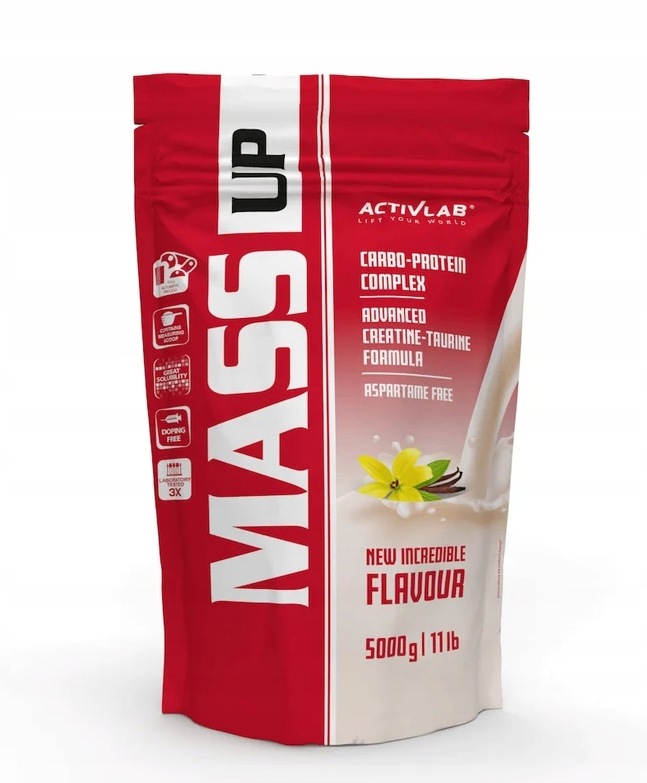Activlab Mass Up Gainer 5000 g Vanilla Svalová hmota Doplněk Stravy Gainer Síla