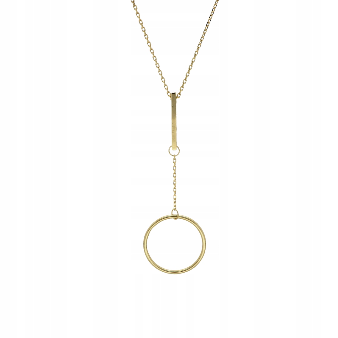 Náhrdelník kravata kolečko stříbro pozlacené