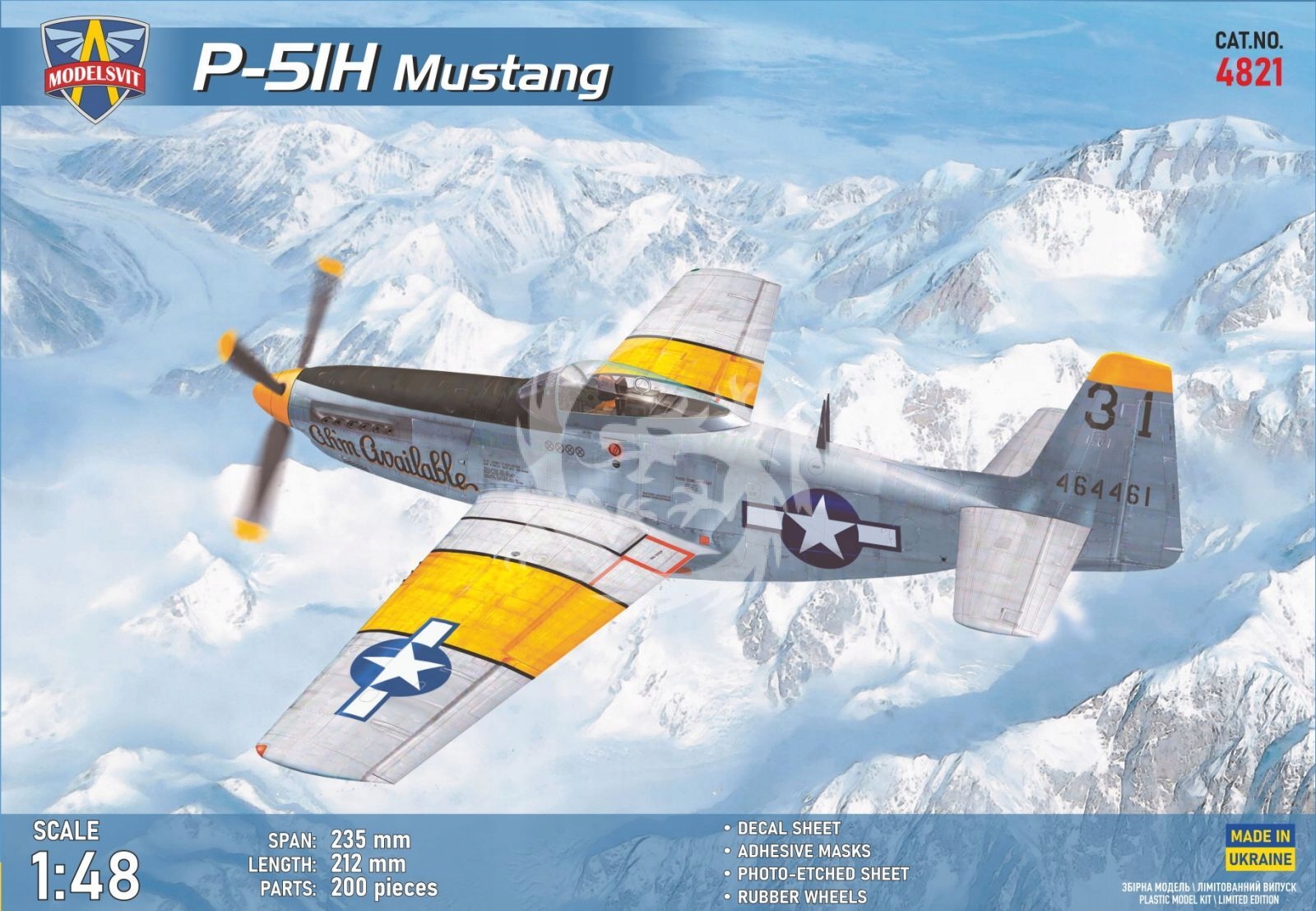 P-51H Mustang Modelsvit 4821 měřítko 1/48