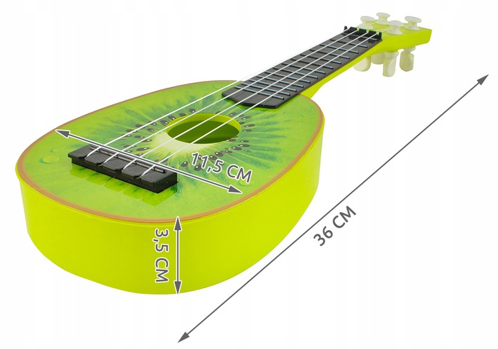OWOCOWA GITARA UKULELE `GITARKA DLA DZIECI ANANAS... Certyfikaty, opinie, atesty CE