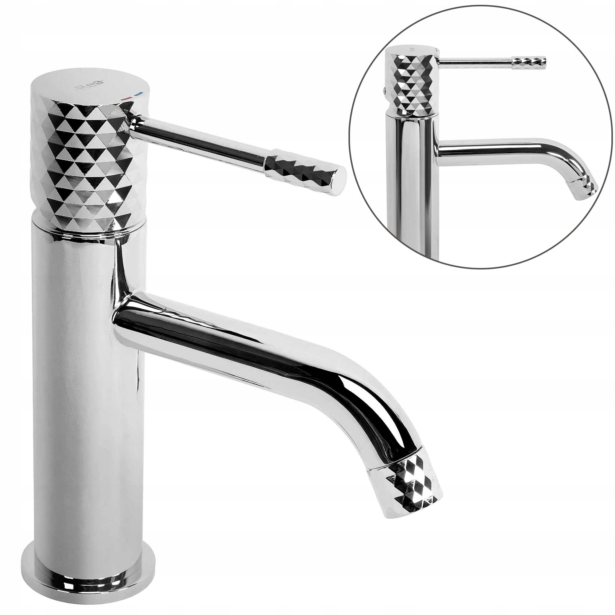 Umyvadlová baterie stojánková chromová stříbrná Diamond nízká