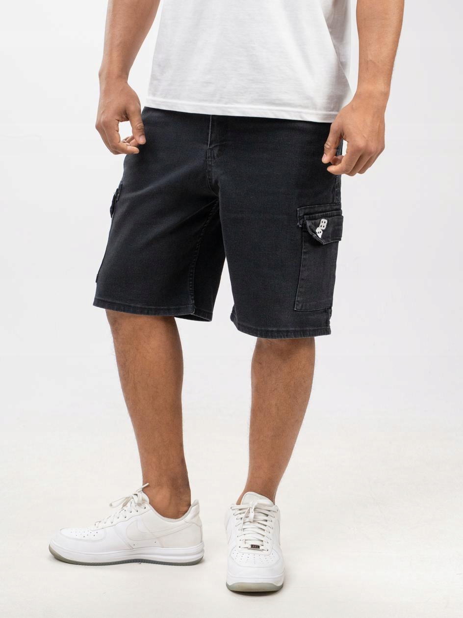 Kraťasy Lucky Dice Jeans Cargo Haft Name Black vel. XL