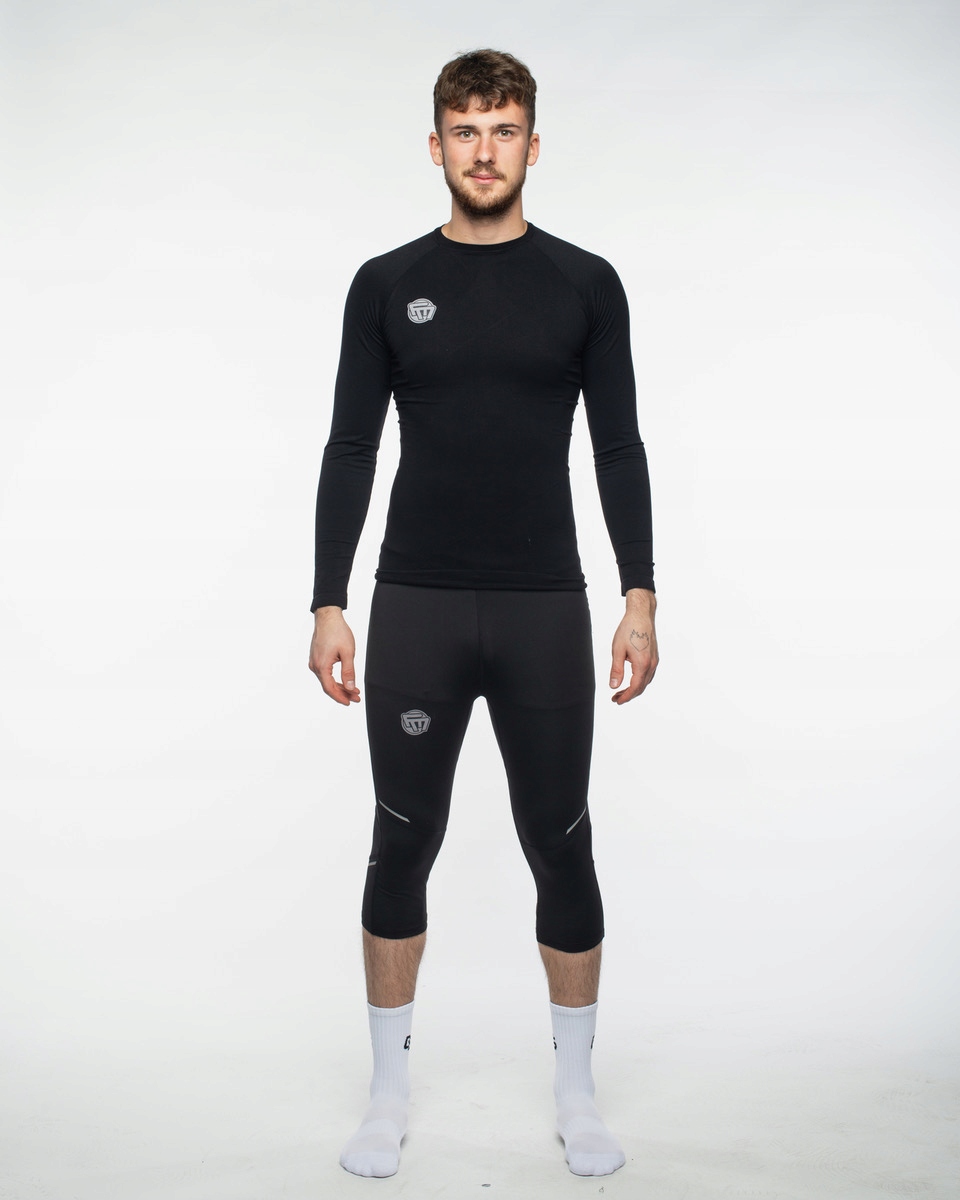 Spodnie termoaktywne 3/4 ze sznurkiem XXL Kolor czarny