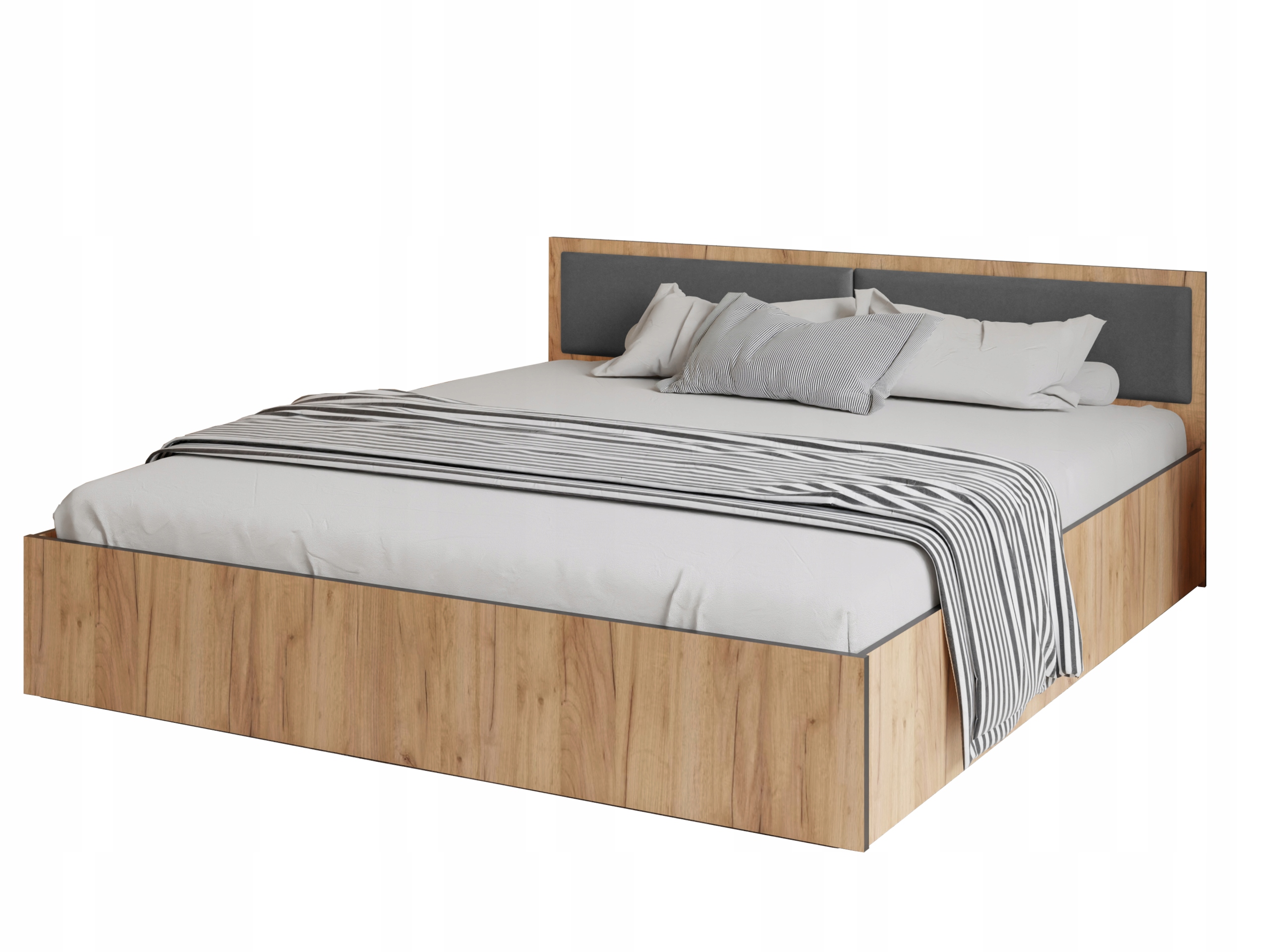 Lůžko Dior Costa 160 dub craft 1 x dvojitý panel v šedé barvě