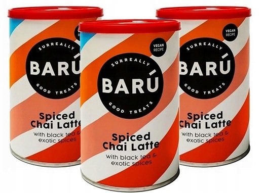 Levně Nápoj v prášku Barú Spiced Chai Latte s černým čajem Vege 3x250 g