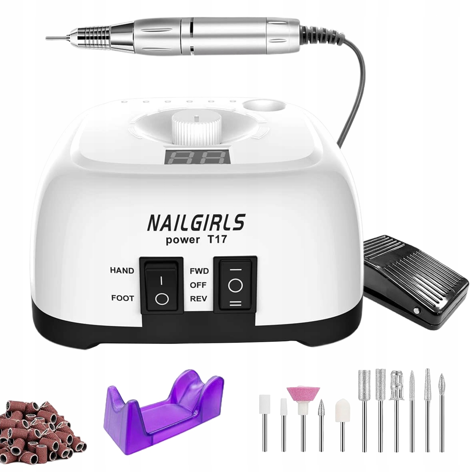 Bruska na manikúru a pedikúru 25W frézy Profesionální Set