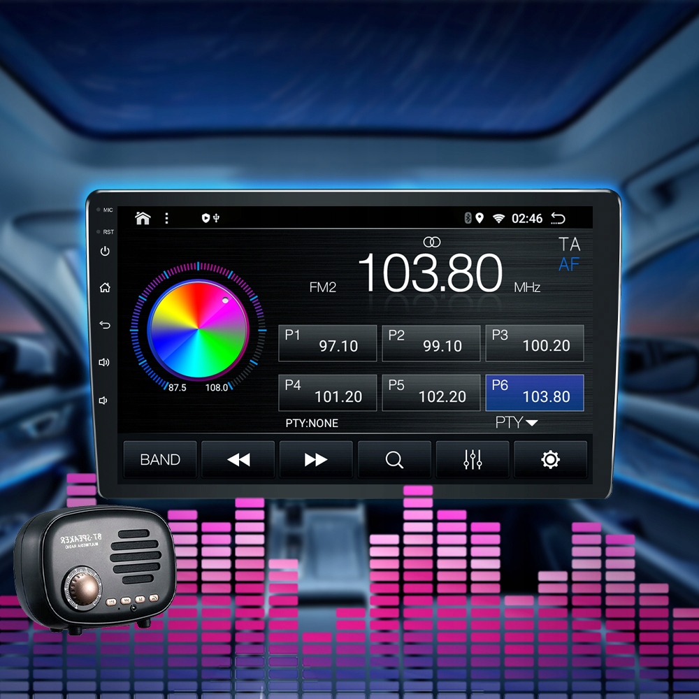 RADIO 1 DIN ANDROID 13 SAMOCHODOWE CARPLAY ANDROID AUTO WIFI DSP 2GB/64GB Radio informacja RDS pasmo FM