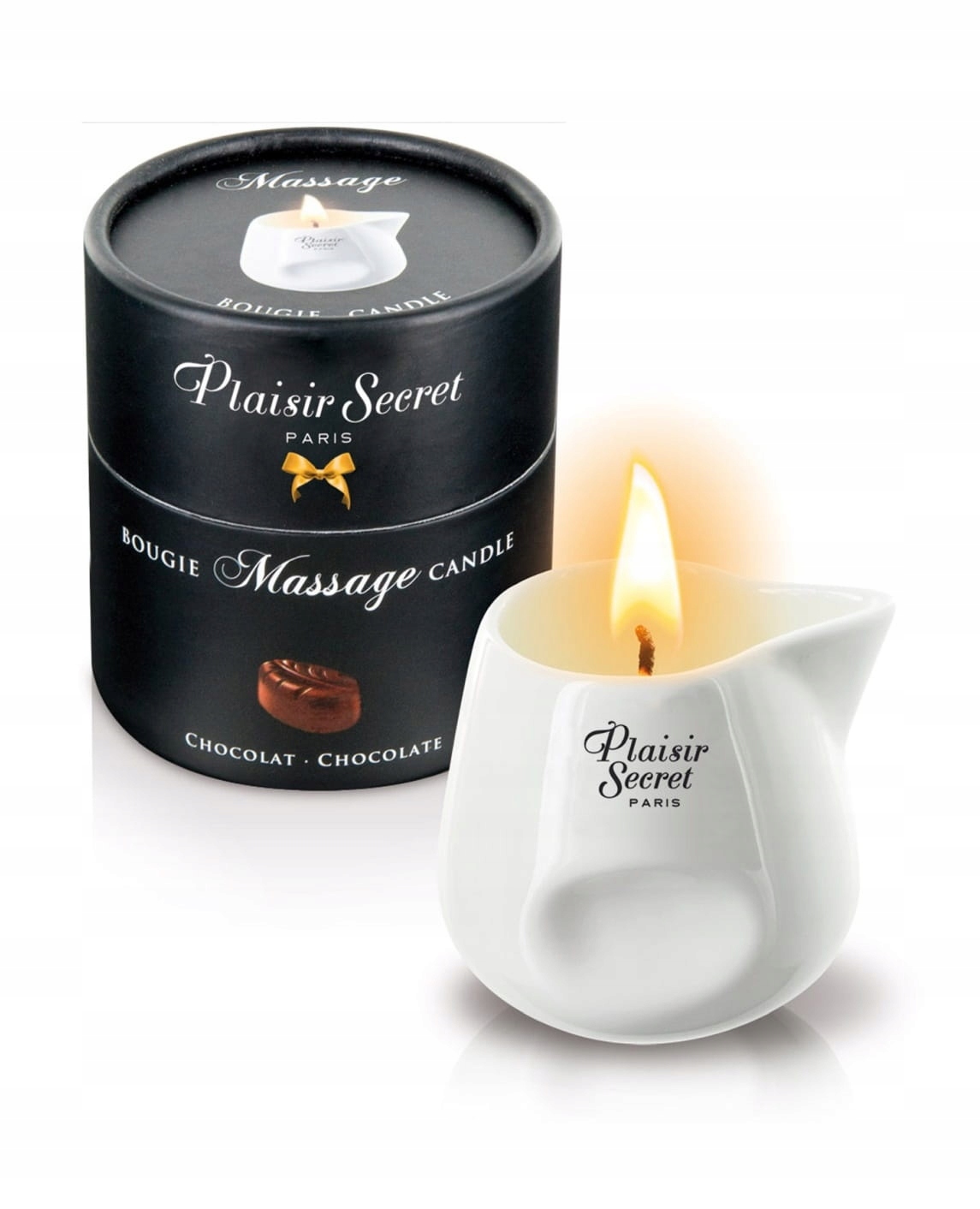 Přírodní masážní svíčka Plaisirs Secrets Čokoláda 80 ml