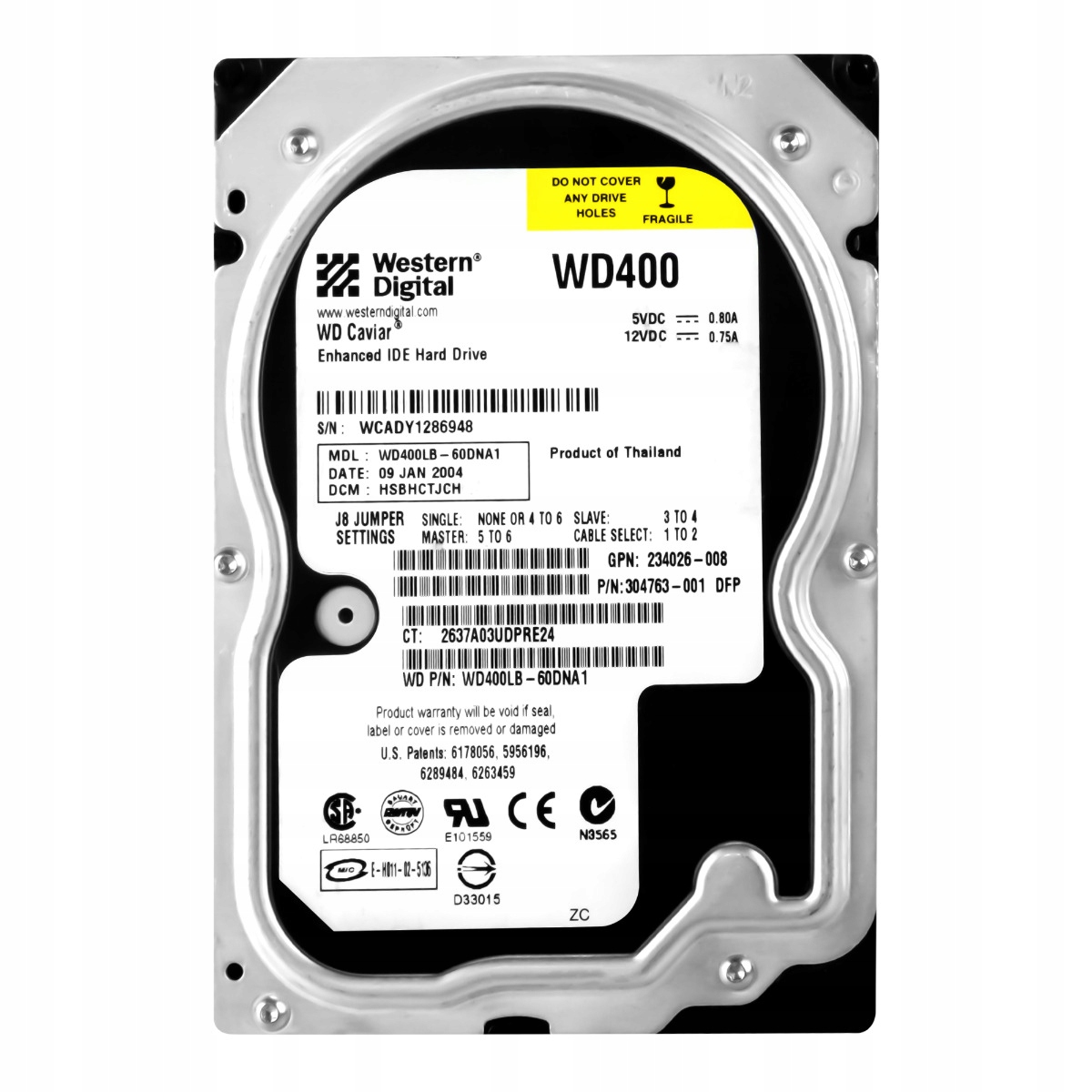Hp 304763-001 40GB 7.2K Ata 3.5" Hdd (Pevný disk) WD400LB-60DNA1